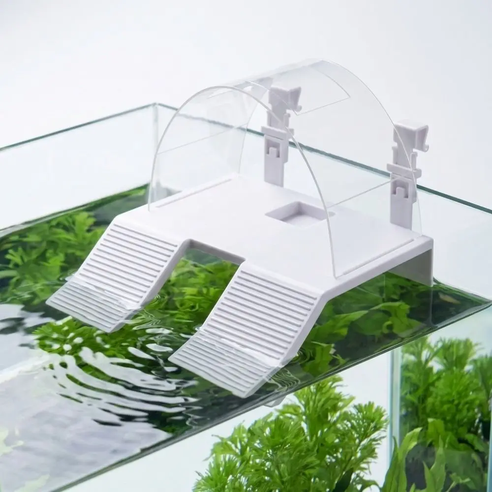 Double Ramp Hanging Turtle Basking Platform with Hooks Removable Floating Turtle Dock Non-Slip Anti-Escape Cover