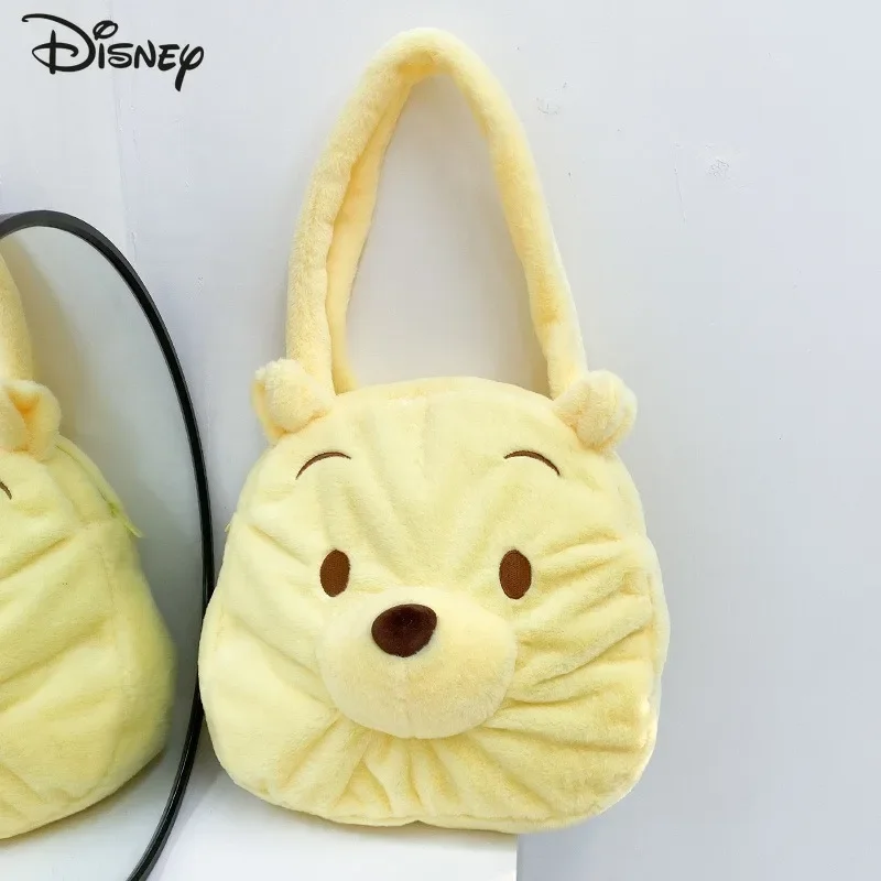 

Winnie The Pooh Plush Handbag Fashion High Quality Women's Shoulder Bag Solid Color Versatile Large Capacity Girls' Shopping Bag