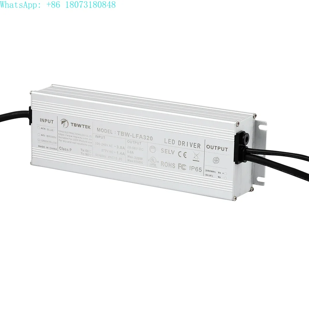 LED 24v 30v 36v 42v 48v 320w waterproof ip67/ip65 Dimmable LED Driver Power Supply for Fishing Lamp Horticulture Lighting