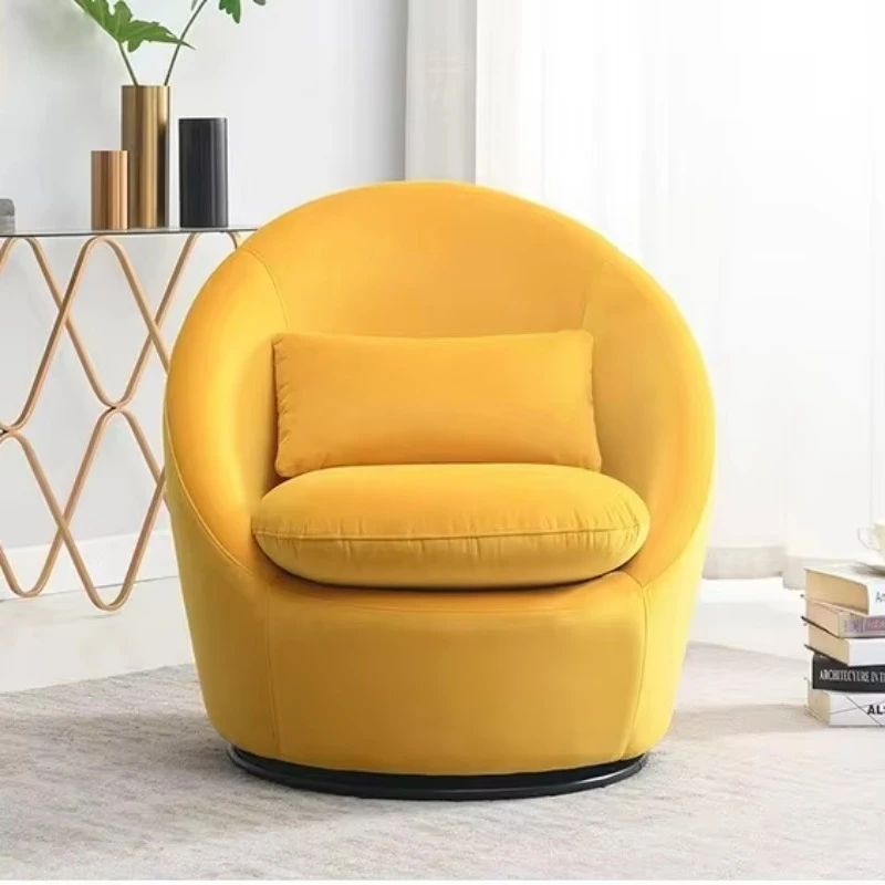 Modern living room lounge chair Comfortable microfiber fabric swivel chair