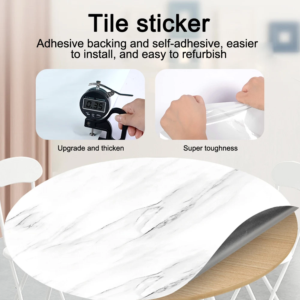 Self-adhesive Tile Sticker Decal High Temperature Resistant Kitchen Stovetop Renovation Antifouling Antibacterial PVC Material