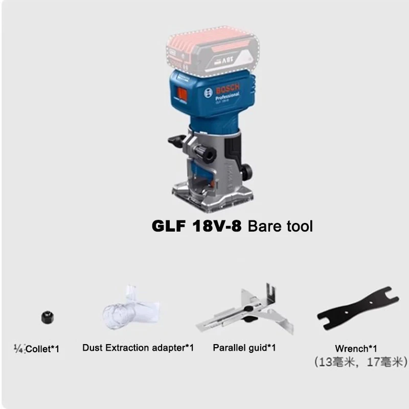 Imagem -03 - Bosch-glf 18v8 18v Máquina Router Elétrico Aparador de Madeira Ferramenta de Carpintaria Entalhes Ferramentas Eléctricas Dedicadas 30000rpm