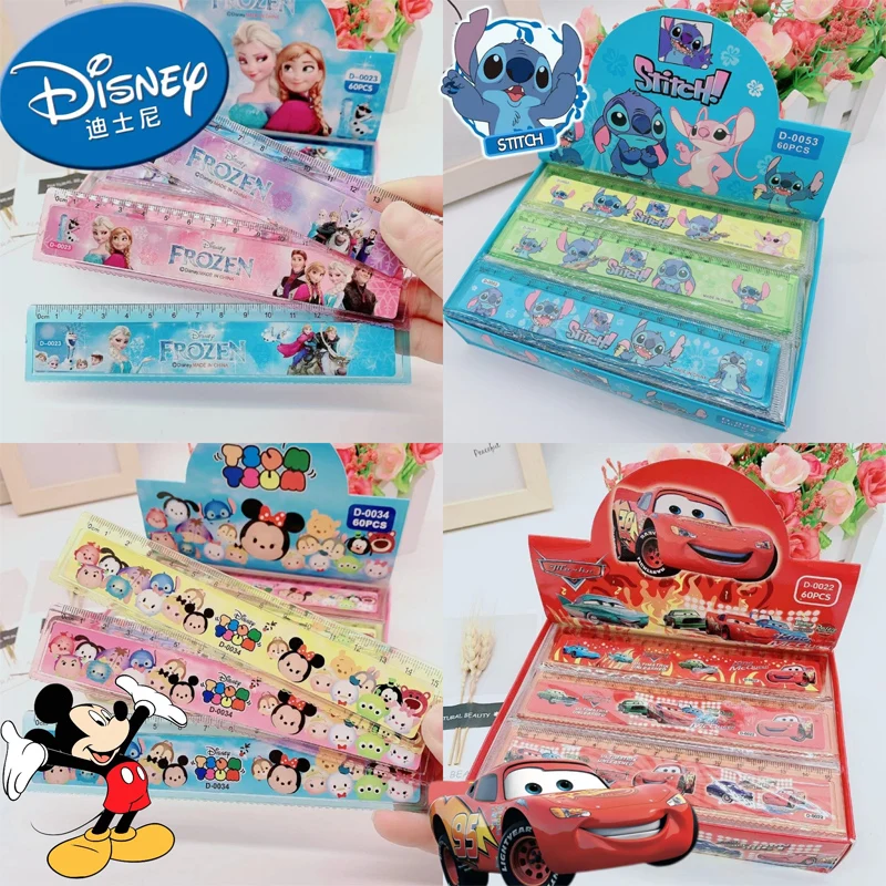 15cm Disney Cartoon Lilo & Stitch Ruler Cute Anime Figures Mickey Mouse Frozen Cars for Student Stationery Ruler Supplies