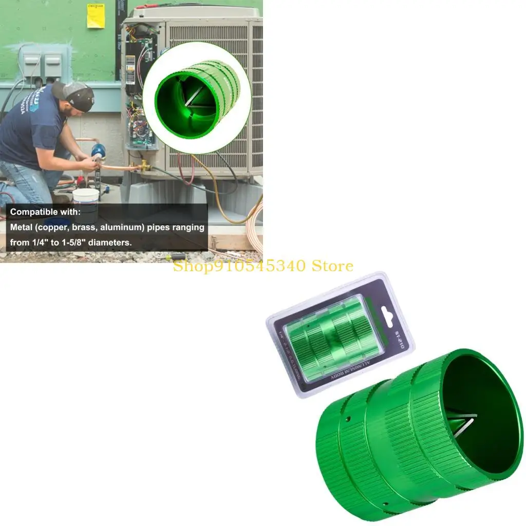U2JA Manual Tubing Reamer, Manual Deburring Scrapers for Mixed Material Pipe Work, Four Blade Inner Outer Deburring Tool for 6