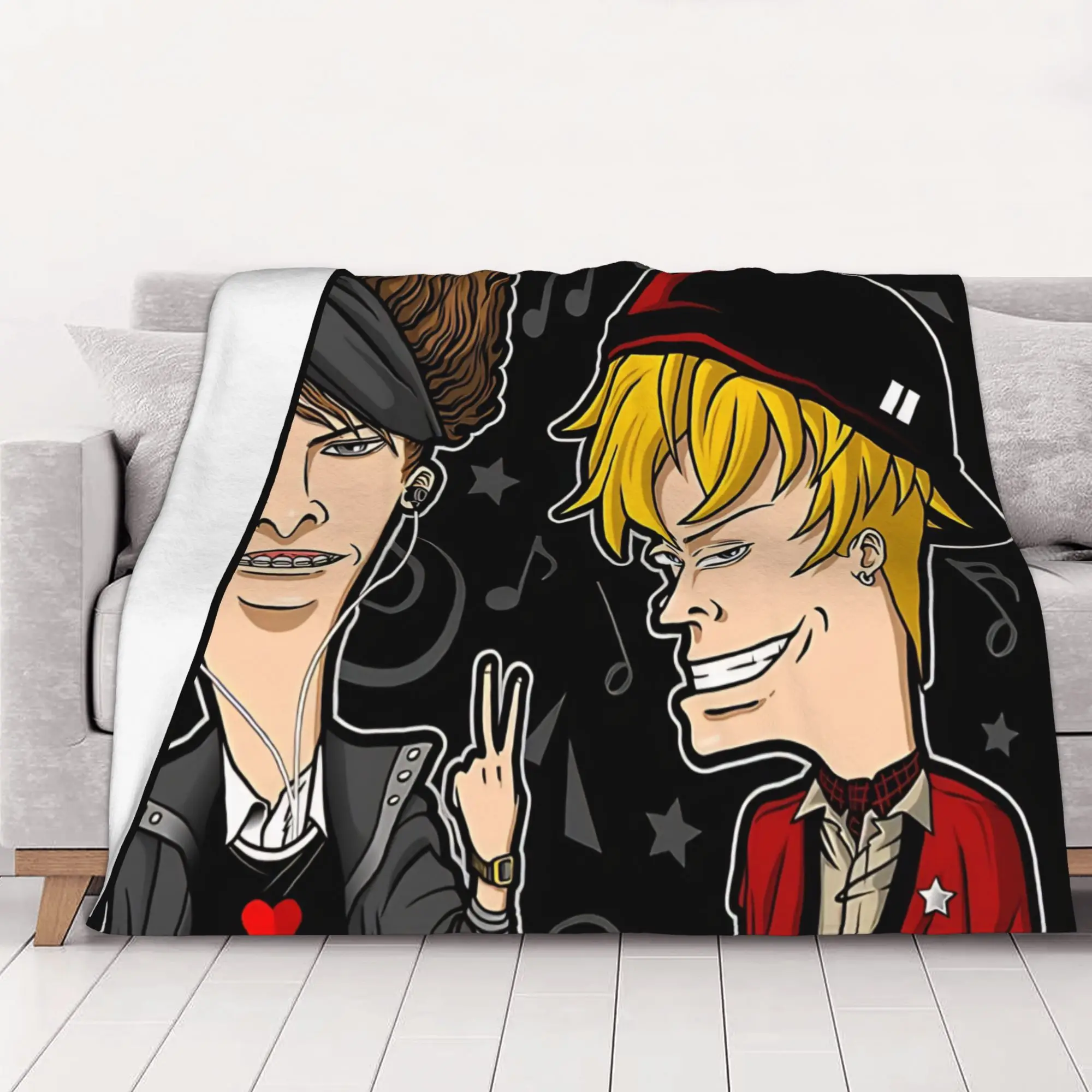 1PC Home Cutecore Let‘s do some K Pop Beavis and Butt Head Blanket Super Cosy Plush Home Living Room Sofa Halloween