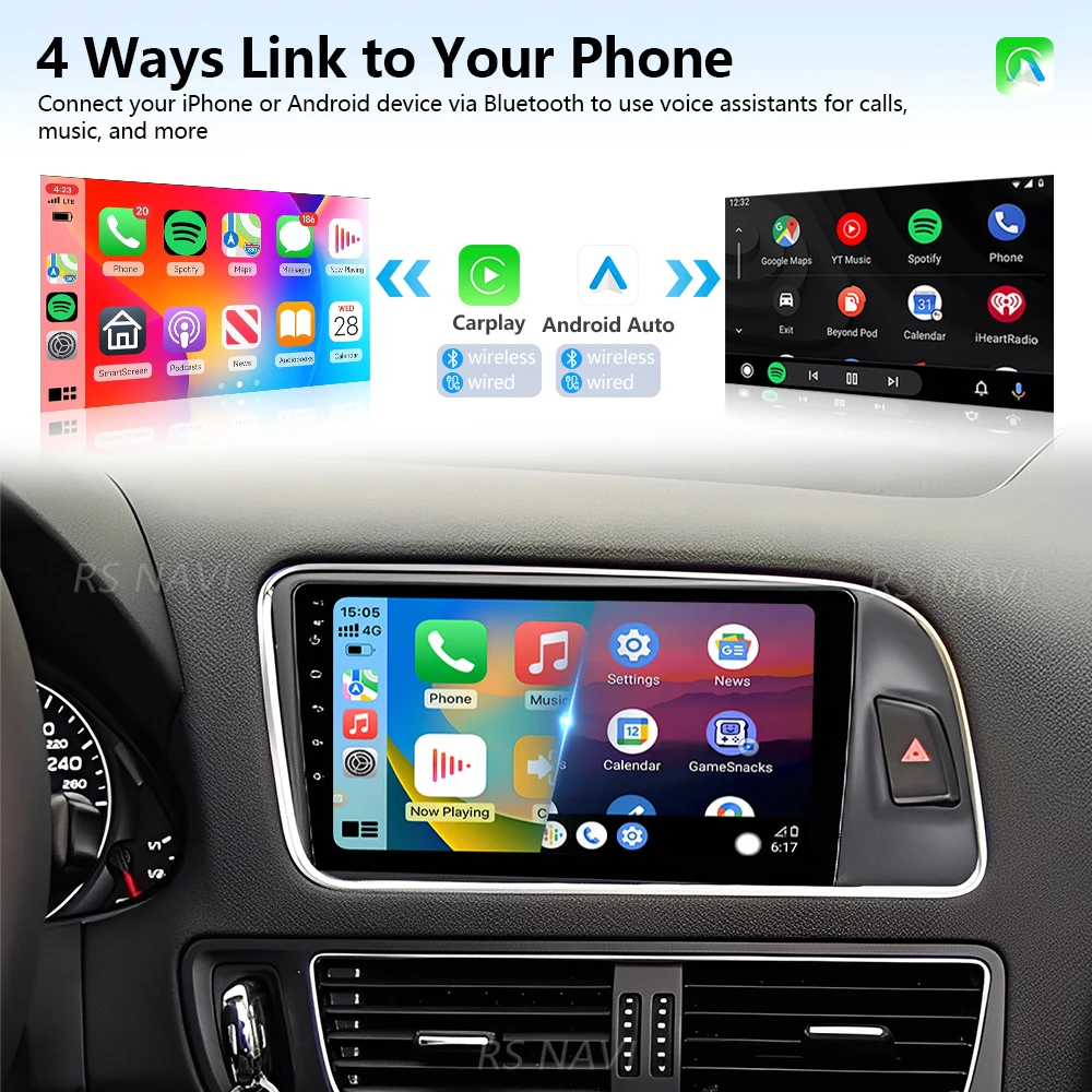 Android 16 CarPlay Radio for Audi Q5 2005-2017 2K Screen