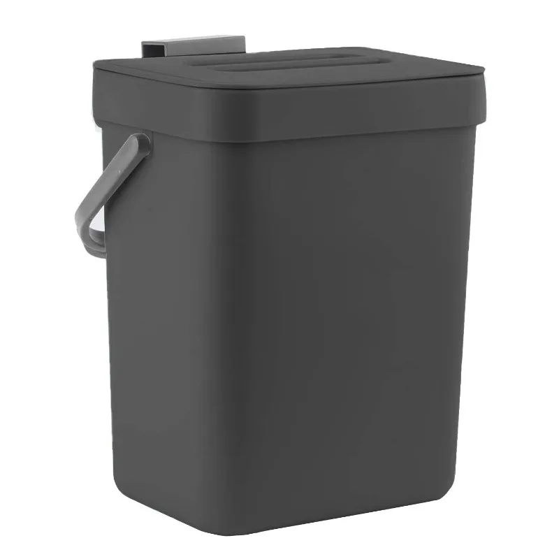 

Mini Countertop Trash Can, Compact Waste Basket Garbage Can, Small Trash Bin with Lid for Desk/Office/Dorm, 3L/0.8 Gal, Black