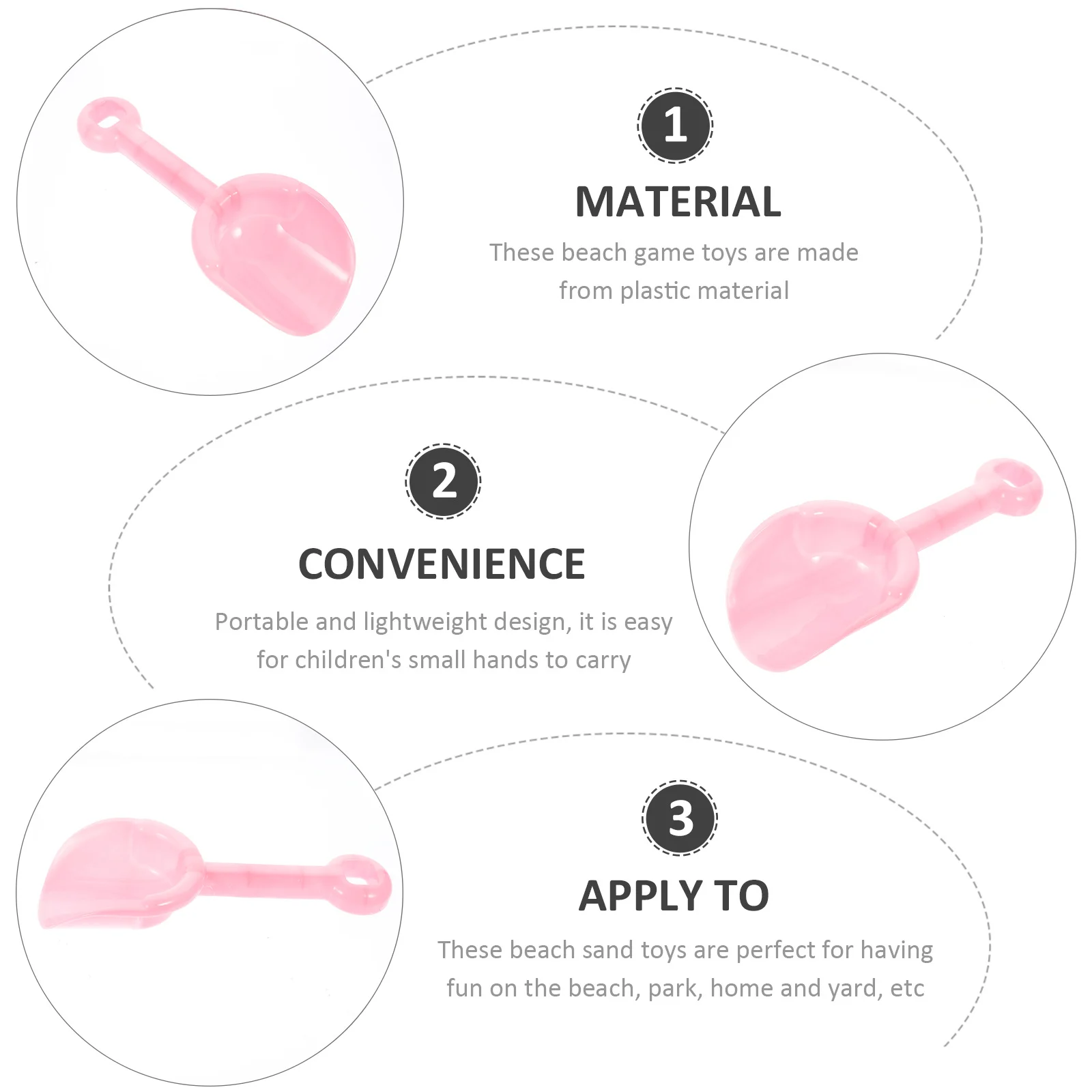 

12Pcs Durable Safe Kids Beach Sand Shovels Lightweight Creative Design Gardening Snow Sand Shovels for Kids Beach Shovel Toy