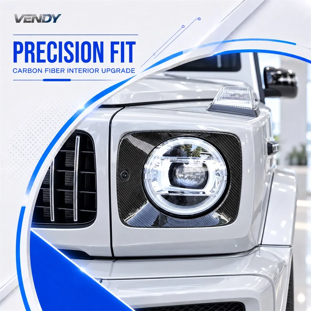 Real Carbon Fiber For Mercedes Benz G Class AMG G63 G500 W464 2019-2026 Headlight Panel Decorative Cover Trim Accessories