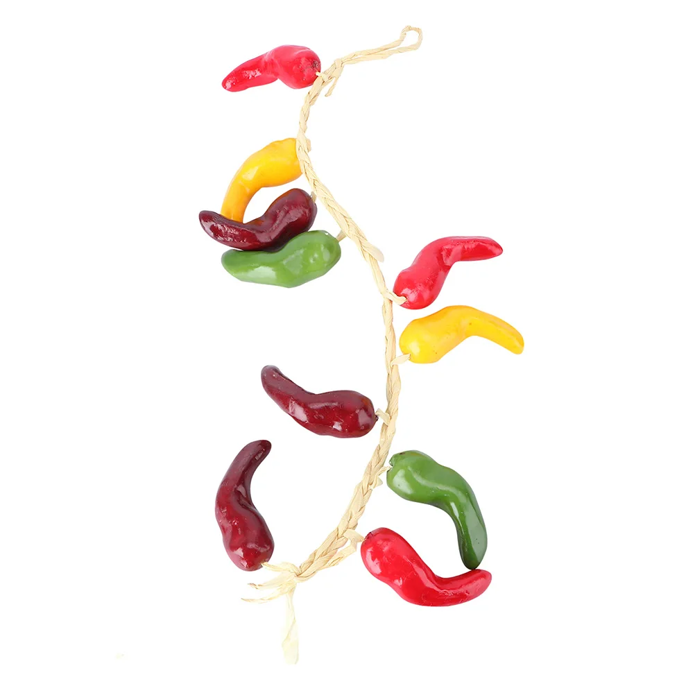 

1pc High-Quality Lifelike Hanging Fake Peppers Colorful Pepper Pendant Artificial Vegetable Strings Simulation Fake Vegetables