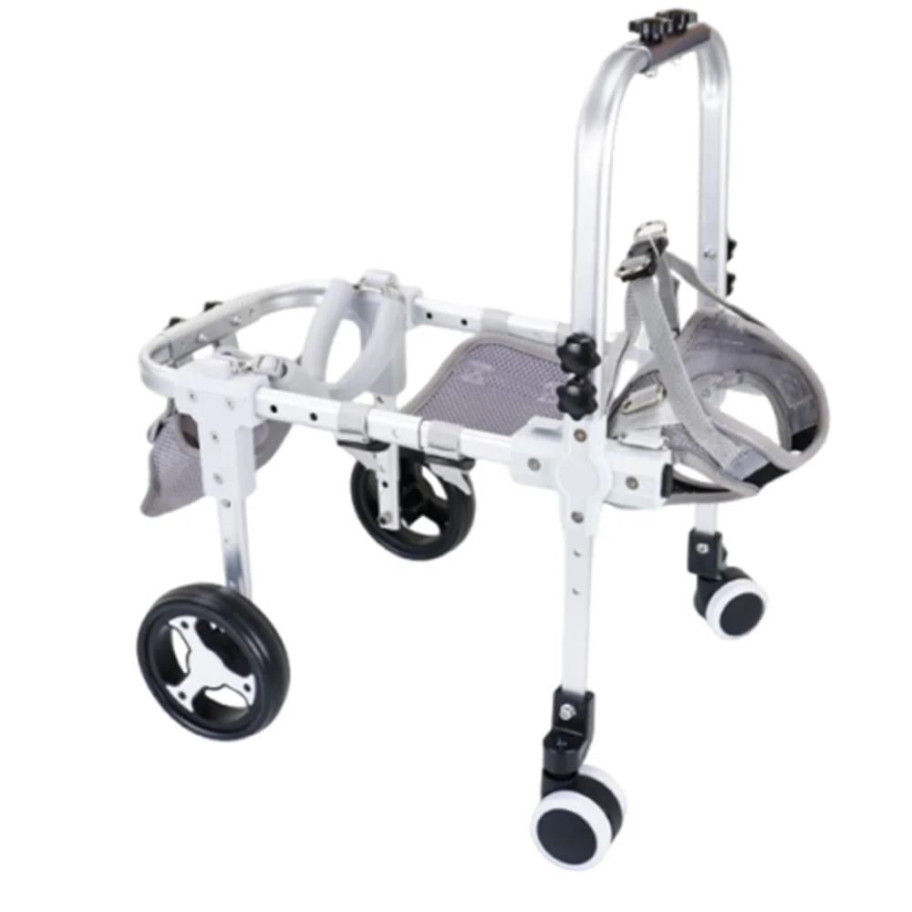 lightweight-aluminum-pet-mobility-cart-adjustable-detachable-dog-wheelchair-rehabilitation-training-four-wheel-mobility