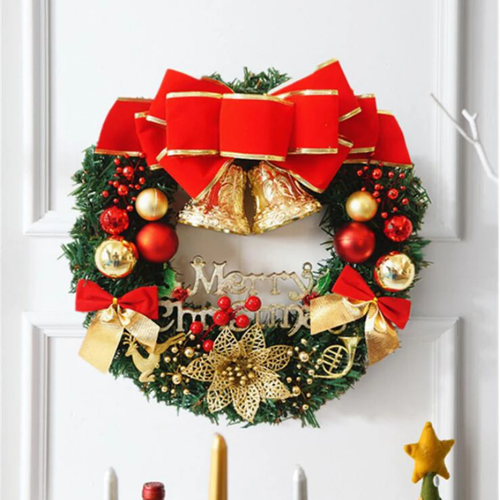 

Christmas Door Wreath Elegant Garland Front Porch Entry Staircase Wall Decoration Holiday Door Decor Xmas Wreath