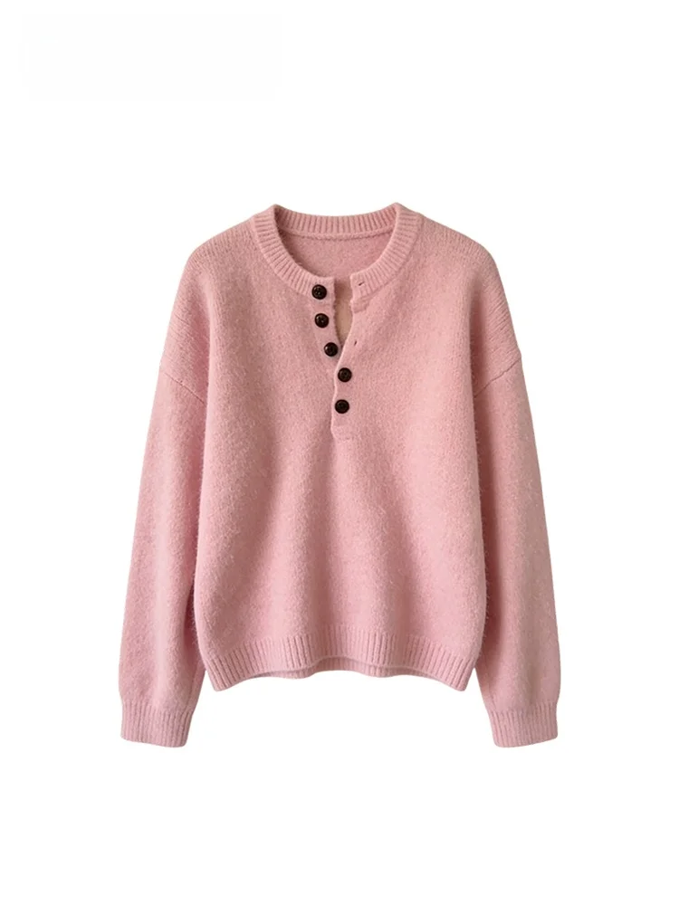

plus Size Women's Long Sve Knitted Sweater Warm Meat Covering Slimming Autumn Winter Thiened Breathable Polyester Fiber