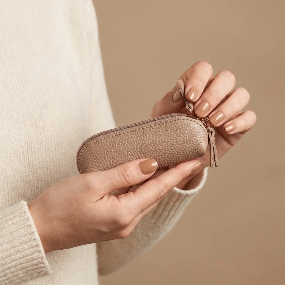 Fashion Solid Color Women's Wallet Zipper Compact Mini Coin Bag Durable Waterproof Lipstick Sstorage Bag Student