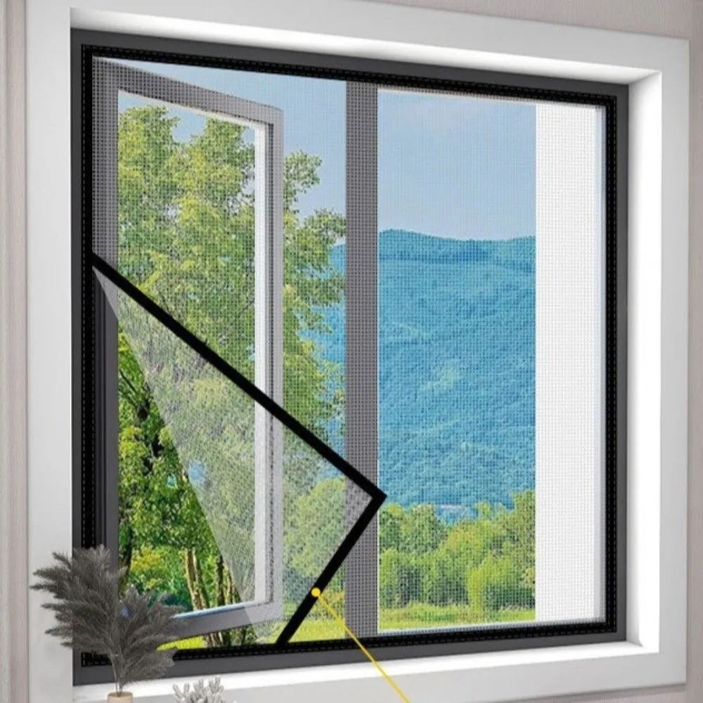 곤충 방지 자석 스크린 창문 통기성 튤 메쉬 DIY 메쉬 커튼 재단 가능 탈부착 모기장 자석 커튼 썸네일 3