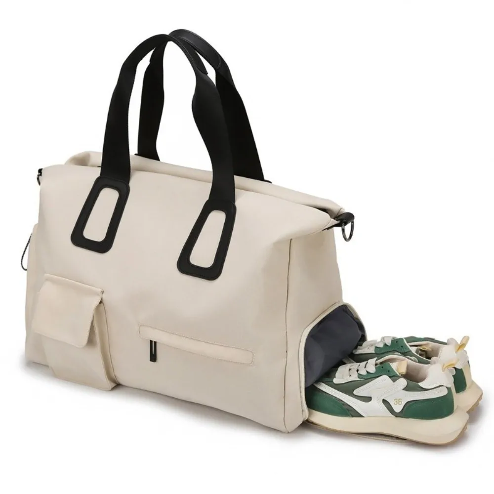 

with Dry Wet Separated Travel Duffle Bag Carry On Large Capacity Fitness Gym Bag Solid Color Shoe Compartment Luggage Handbag