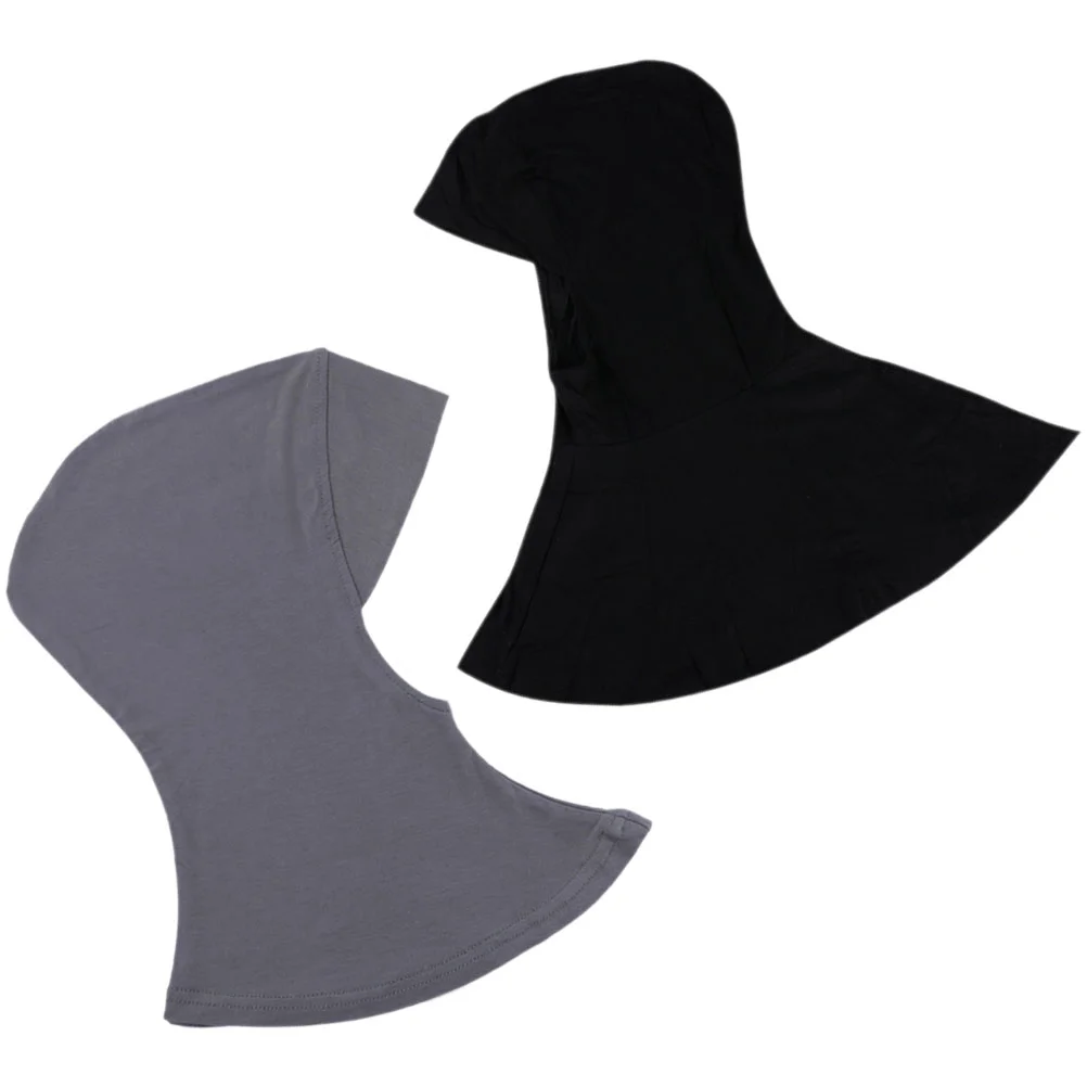 

2 Pcs Muslim Women's Hijab Undercap Full Neck Coverage Hat Soft Silk Easy Wear Protective Lady's Cap Hat for Women