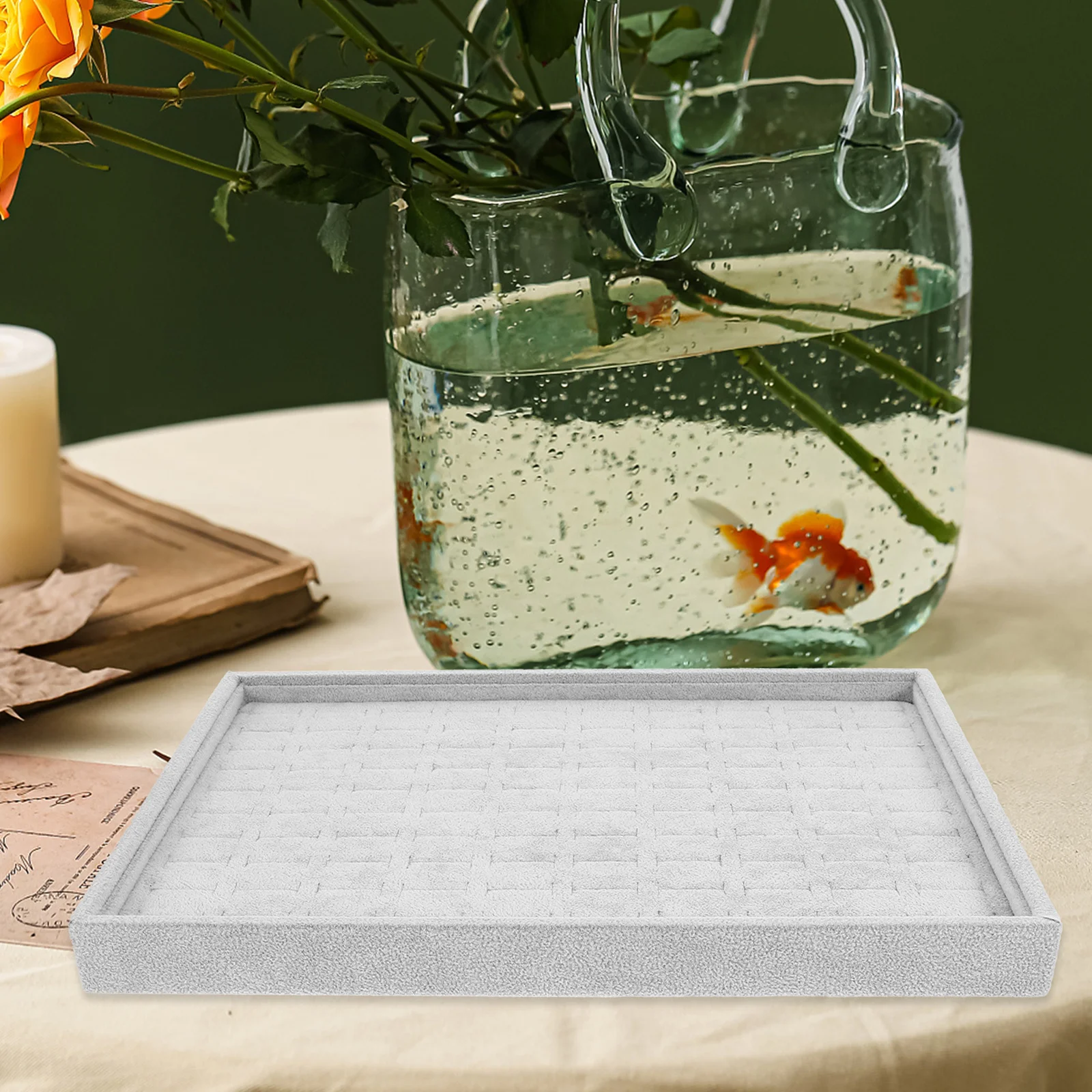 

Поднос для ювелирных изделий, большой размер, лоток для демонстрации ювелирных изделий, органайзер для путешествий, чехол для колец, сережек, органайзер для хранения браслетов, дисплеи для продажи