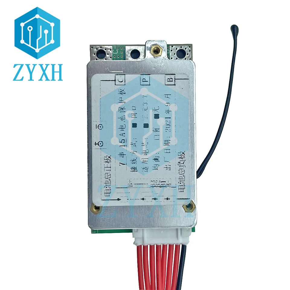 Zrównoważony BMS 7S 24V 30A 20A 15A 12A Li-ion 18650 płyta ładowania baterii korektor PCB z temperatura NTC ochrona dla Escooter