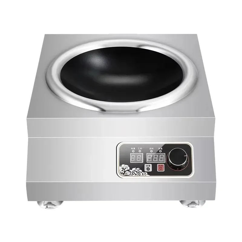 Quemador Wok de cocina comercial de alta potencia, 380V, 5000 vatios, tipo de rango, Cocina de Inducción, horno cóncavo, 5KW, venta al por mayor