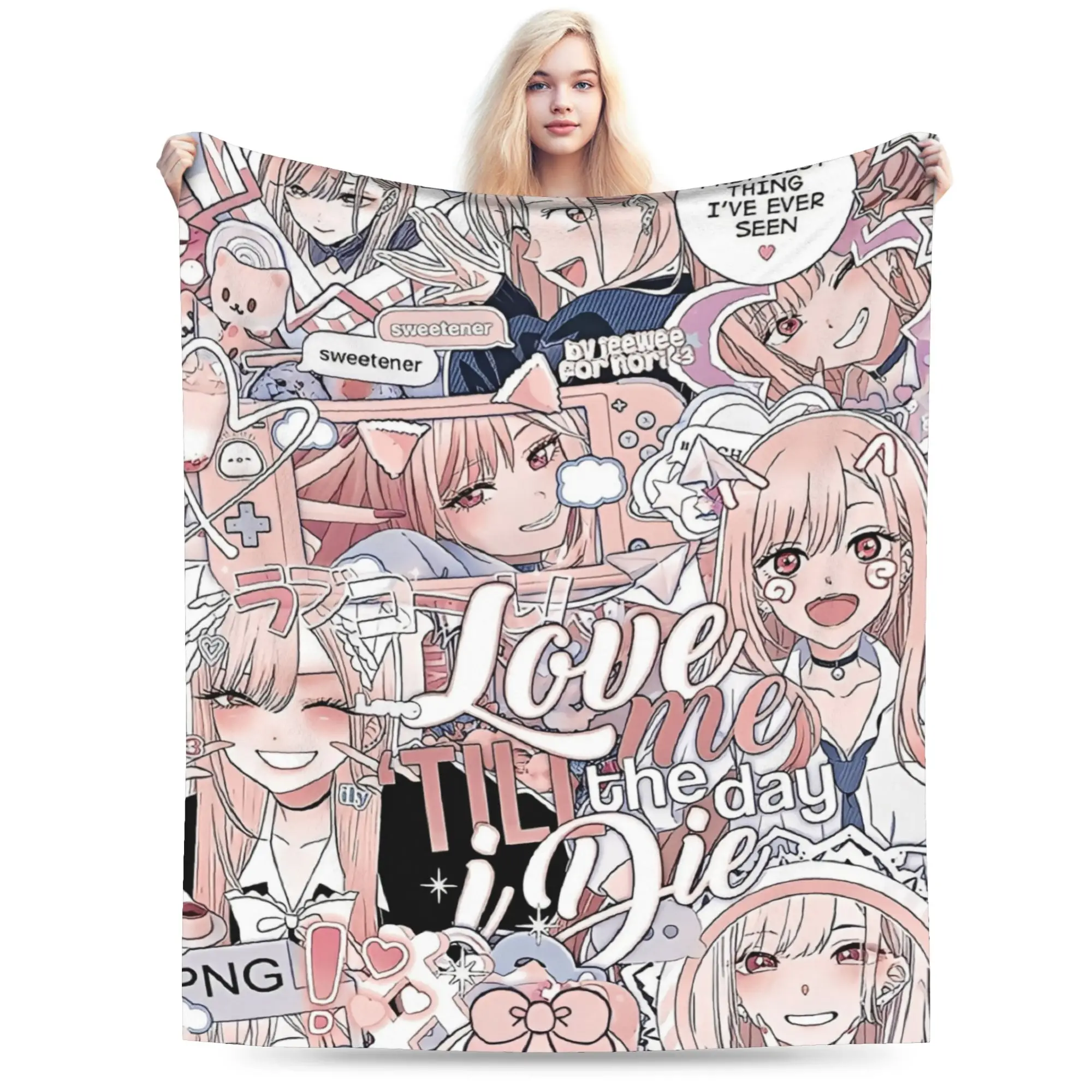 Y2K Japan Anime Marin Kitagawa Blanket Lightweight Thin Flannel  Comfortable Throw Blanket Machine Washable