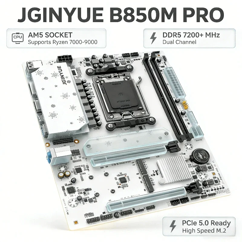 Jingyue B850M PRO Motherboard DDR5 Memory AM5 Ryzen Desktop Computer R7 9700X/9600X/7800X3D/7500F AMD B850/Socket AM5
