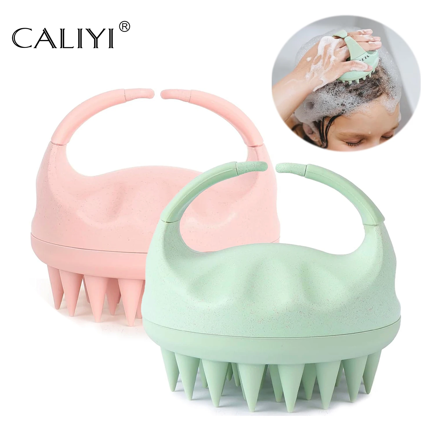 CALIYI 1/2 pcs Scalp Massage Shampoo Showering Brush Comb Scalp Cleaning Silicone Brush Scalp Care Stop Itch Bath Tools