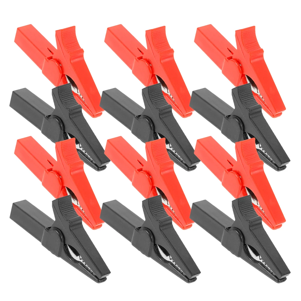 

12pcs Insulated Alligator Clips Heavy Duty Clamps Spring Loaded Car Truck Cable Jumper Electrical Lead Crocodile
