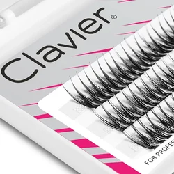 Clavier-Natural Cluster Cílios, Fishtail Forma, B Curling Lash, seda macia, ferramentas de maquiagem profissional, 10D