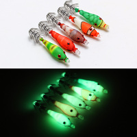 5 pcs noctilucent squid bait, simulation software squid hook with blowing tube, squid jig hook, sea fishing 6cm/2.36inch hook
