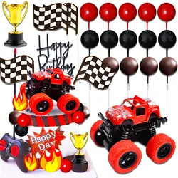 LaVenty Monster Truck Birthday Cake Decoration Monster Car Cake Topper for Monster Truck Birthday Party Supplies Favors