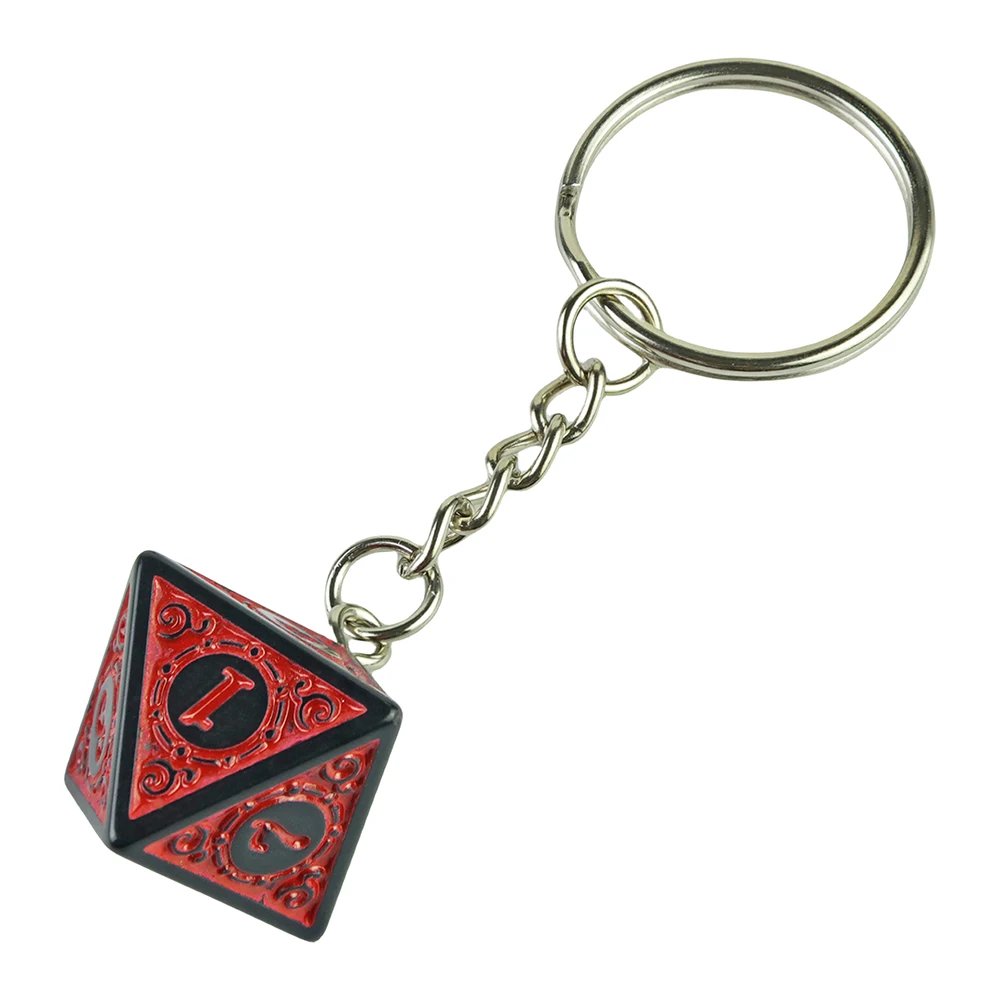 Fine Dice Keychain 8 Sided Die Lucky Keychain Wallet Bag Pendant Accessories Holiday Gifts for Couples