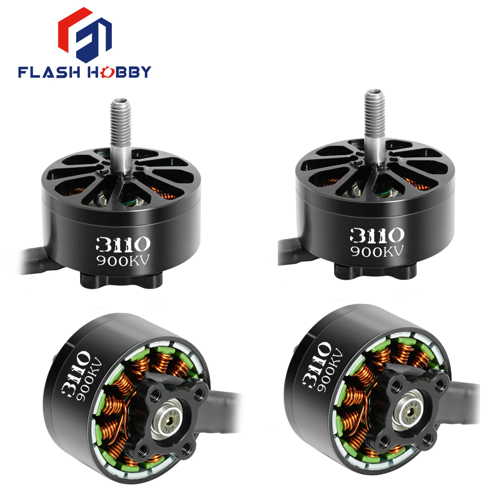 

FLASHHOBBY A3110 3110 900KV 6S Brushless Motor for FPV Freestyle 9inch-10inch RC FPV Racing Drone