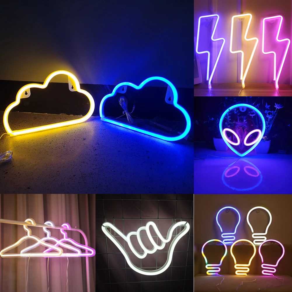 LED Neon Night Light Art Sign Wall Room Home Party Bar Cabaret Wedding Decoration Christmas Gift Wall Hanging Neon Sign