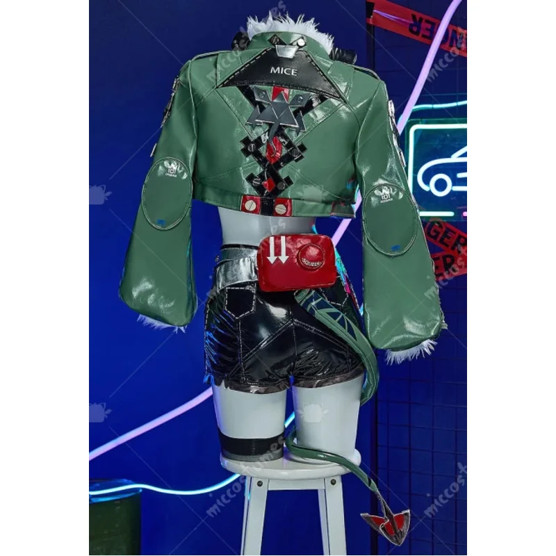 CyWomen's Doe Cosplay Costume Jacket and Vest Pants Suit with Waistbag Ears