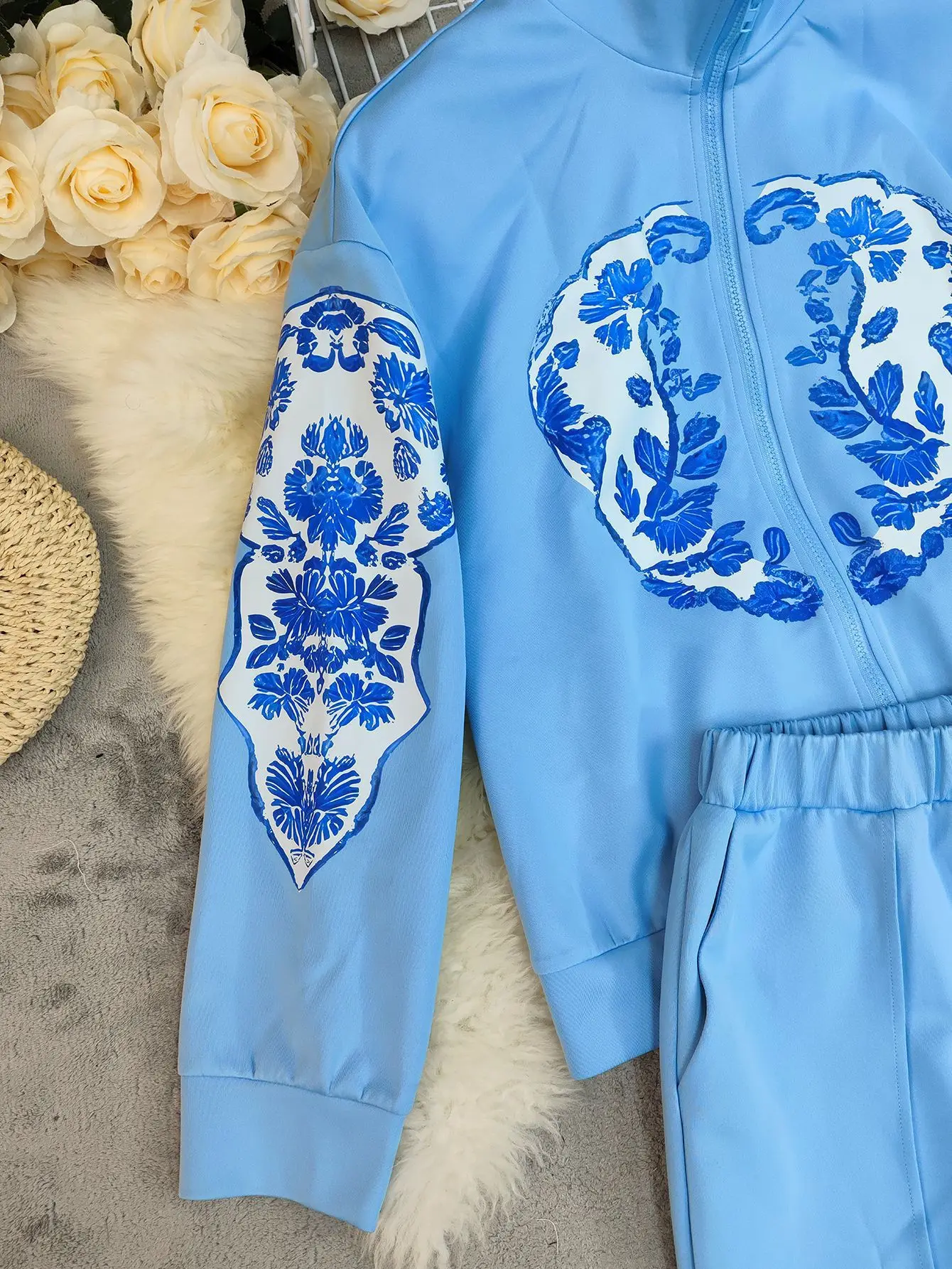 2025 A/W Nuova tuta da donna in 2 pezzi - Felpa con stampa grafica oversize e pantaloni da jogging Set sportivo casual