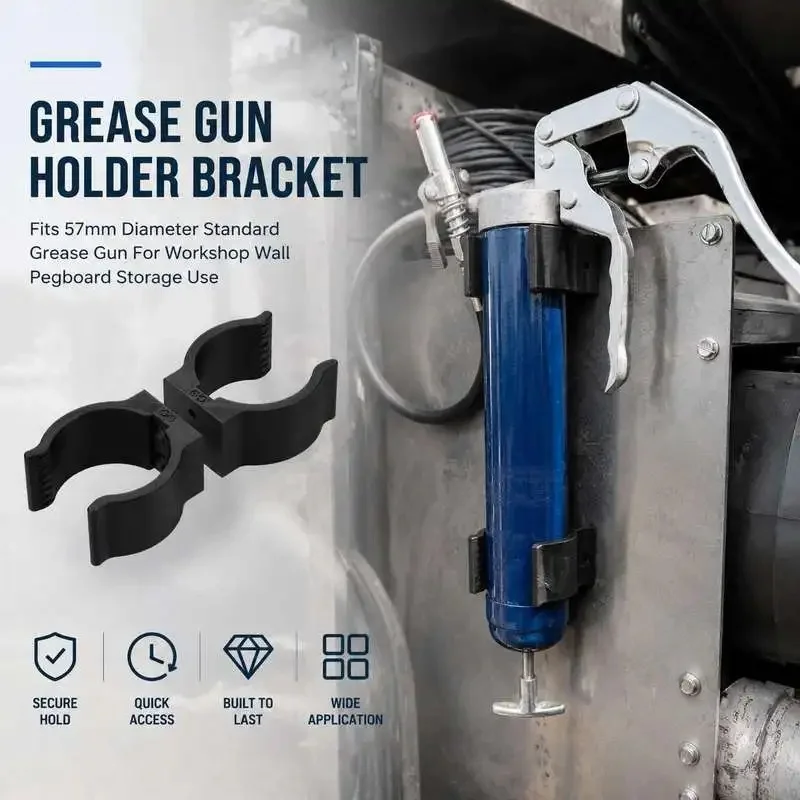 Grease Gun Mount Bracket Fits 57mm Diameter Standard Grease Gun For Workshop Wall Pegboard Storage Use