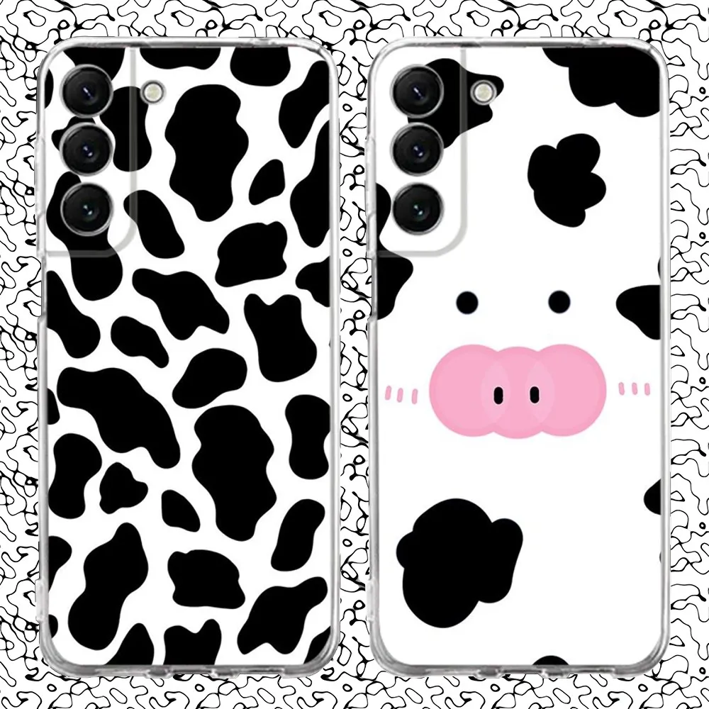 

Cow Print Phone Case Silicone For Samsung S30,S23,21,22,20 Ultra,S20 FE lite,S10,9,PIus Note20ultra Cover Clear