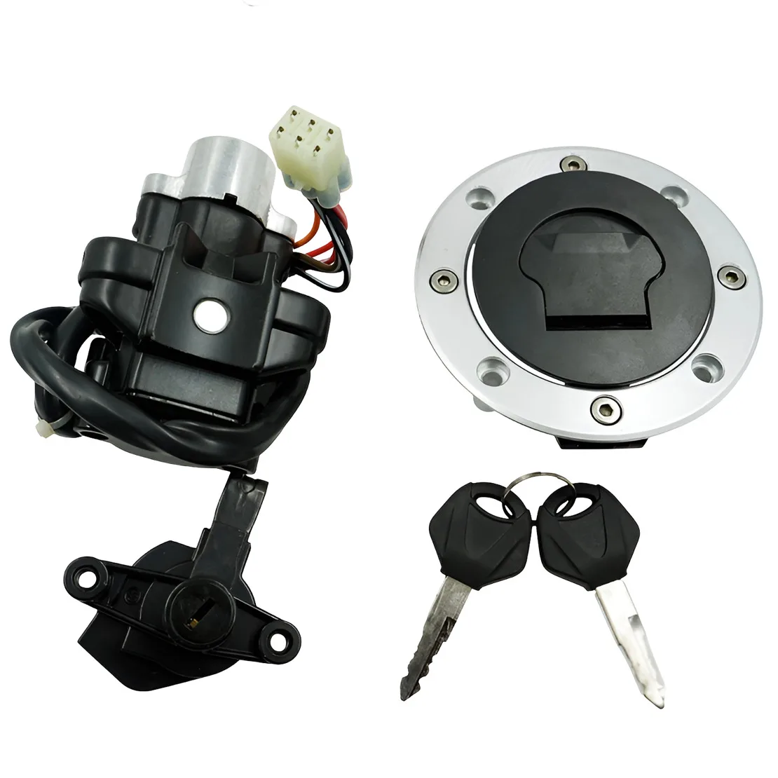 Ignition Switch Fuel Gas Tank Cap Seat Lock Key Kit Fit For Suzuki GSF600 GSF1200