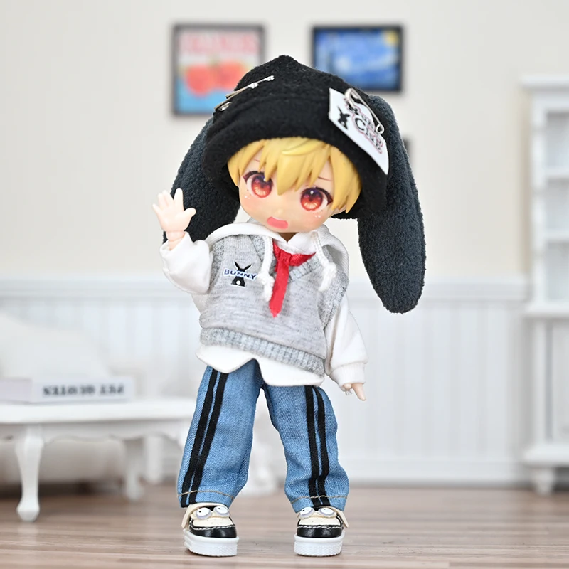 Ob11 Doll Clothes Campus Male Master Set For 1/12Bjd Doll Hoodie Ufdoll P9 Molly Ymy Obitsu11 Clothes Pants