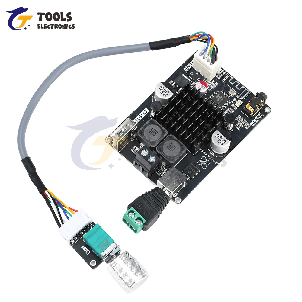 XY-1001W TPA3116 Bluetooth Audio Amplifier Board Module DC 9-24V Power Supply Single Channel 100W Amplifier Board Support TWS