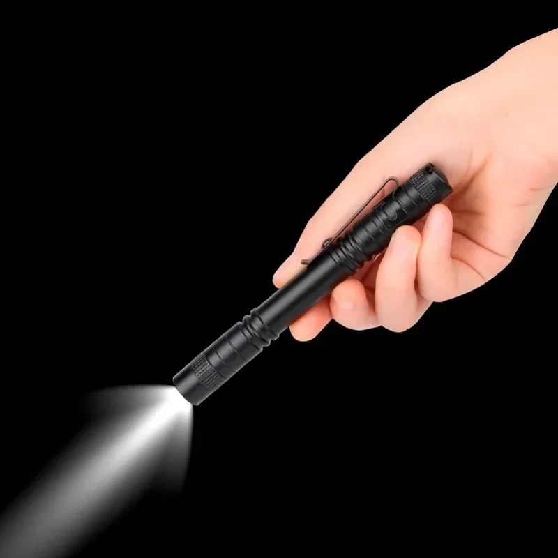 Mini LED Pen Torch Portable Penholder Led Flashlight Night Walking Lighting Car Maintenance Work Lanterna LED Torch Waterproof