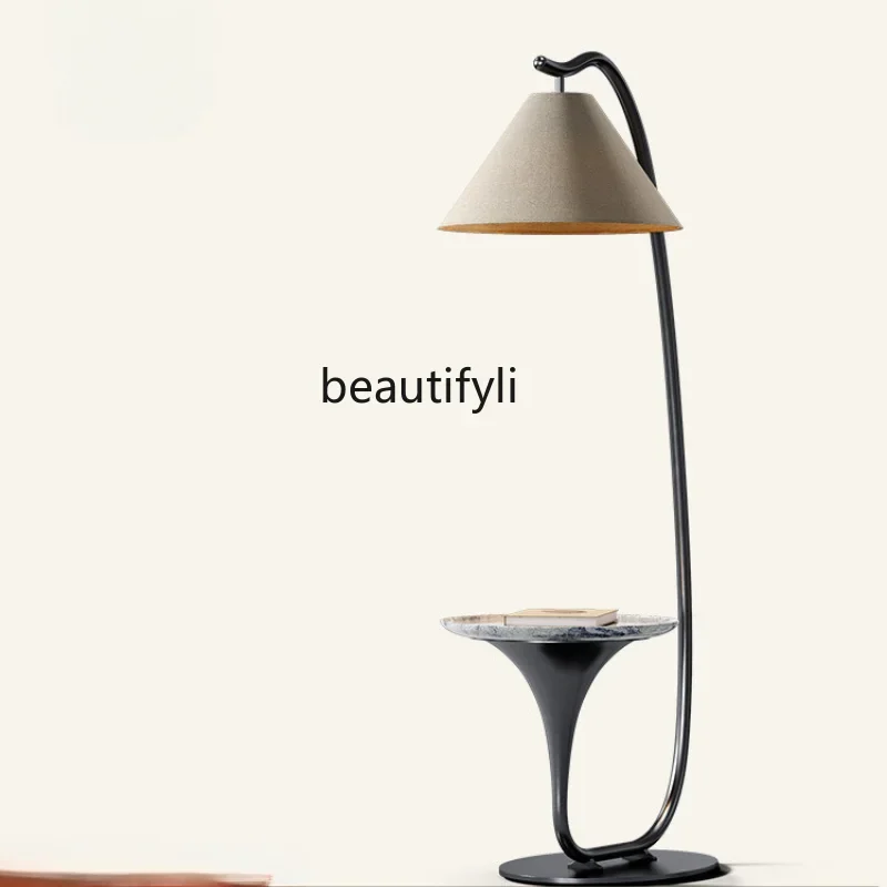 

Sofa Side Table Villa Large Flat Sofa Corner Table Lamp with Light Integrated Luxury Stone Side Table