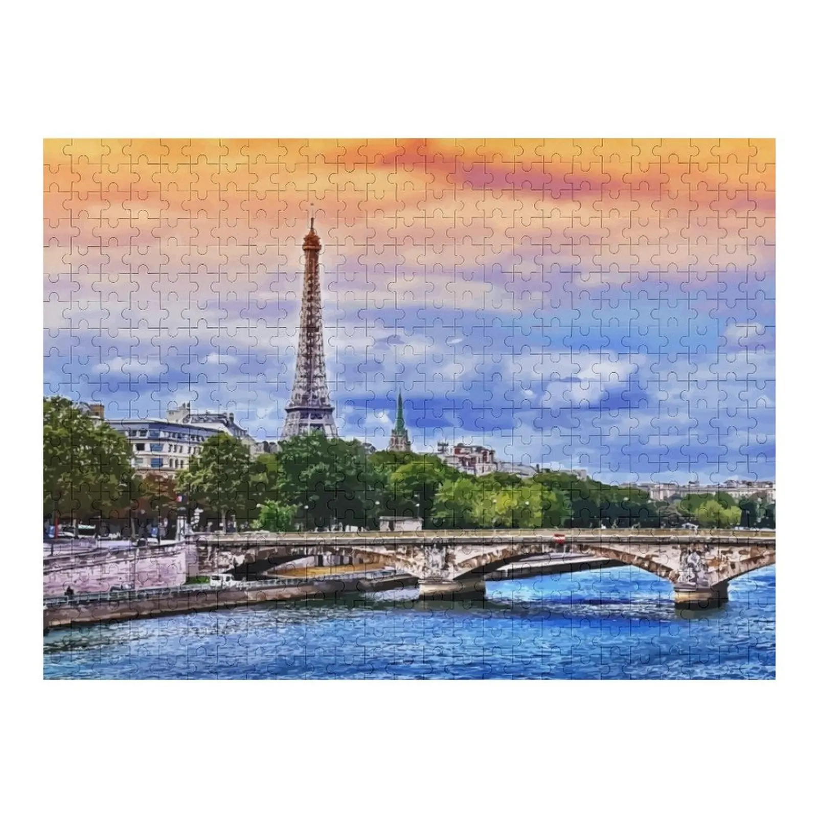 

Paris - on the Seine Jigsaw Puzzle Wooden Decor Paintings Game Children Puzzle