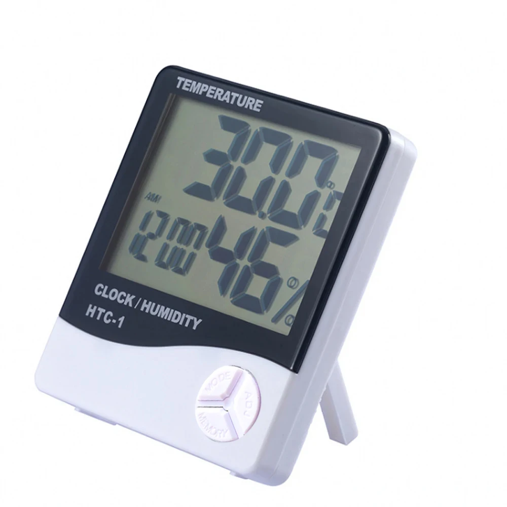 Termómetro Digital LCD para extensión de pestañas, higrómetro, temporizador de humedad y temperatura, estación meteorológica, reloj, injerto de
