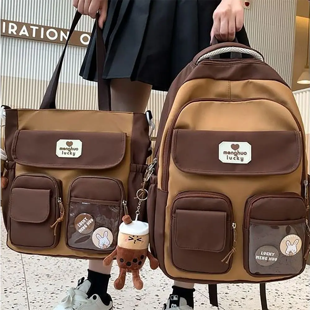 Cute Capybara Schoolbag Adjustable Strap Waterproof Versatile Backpack Large Capacity Shoulders Bag Unisex