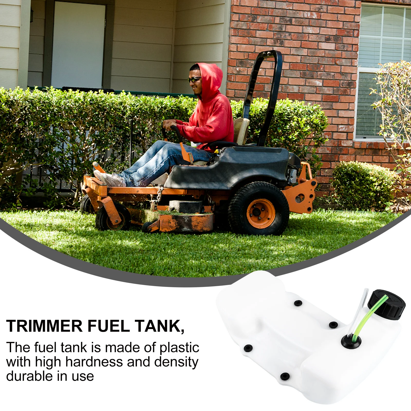

40-5Bl Brush Cutter Fuel Tank Easy Install White Fuel Reservoir for Grass Cutter Gas Tank Lawn Garden Equipment