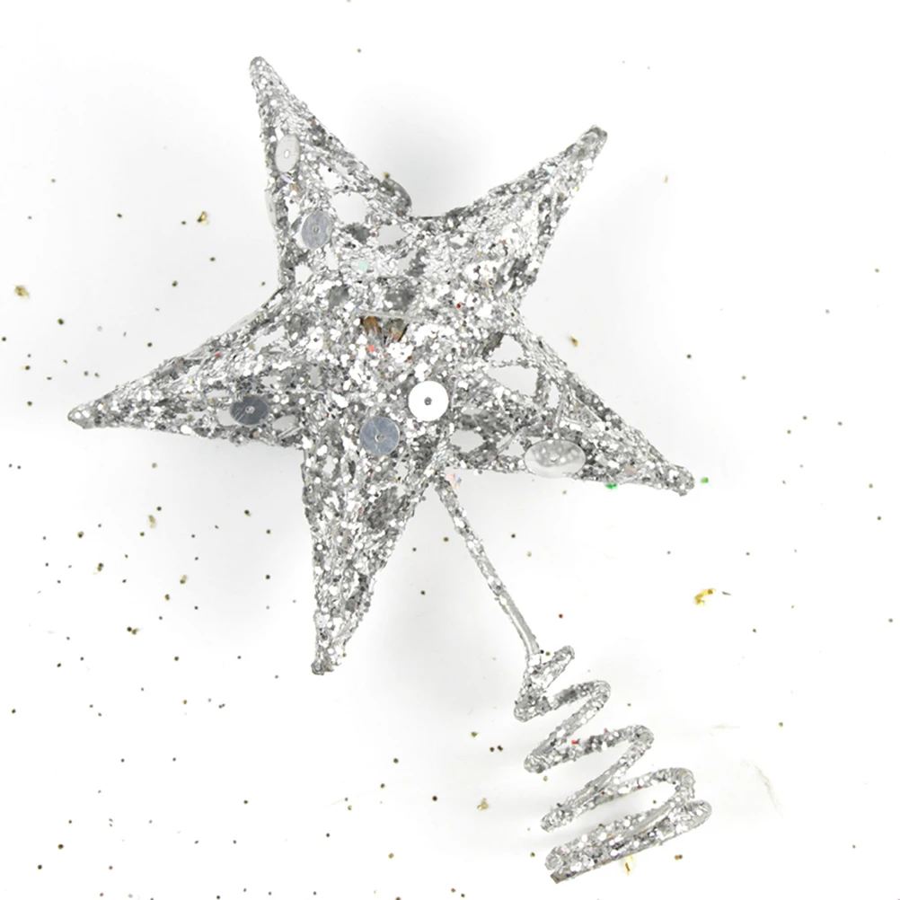 

30 Cm Christmas Tree Top Star Lighted Topper Treetop Xmas Mini Glitter Toppers Decoration Trees