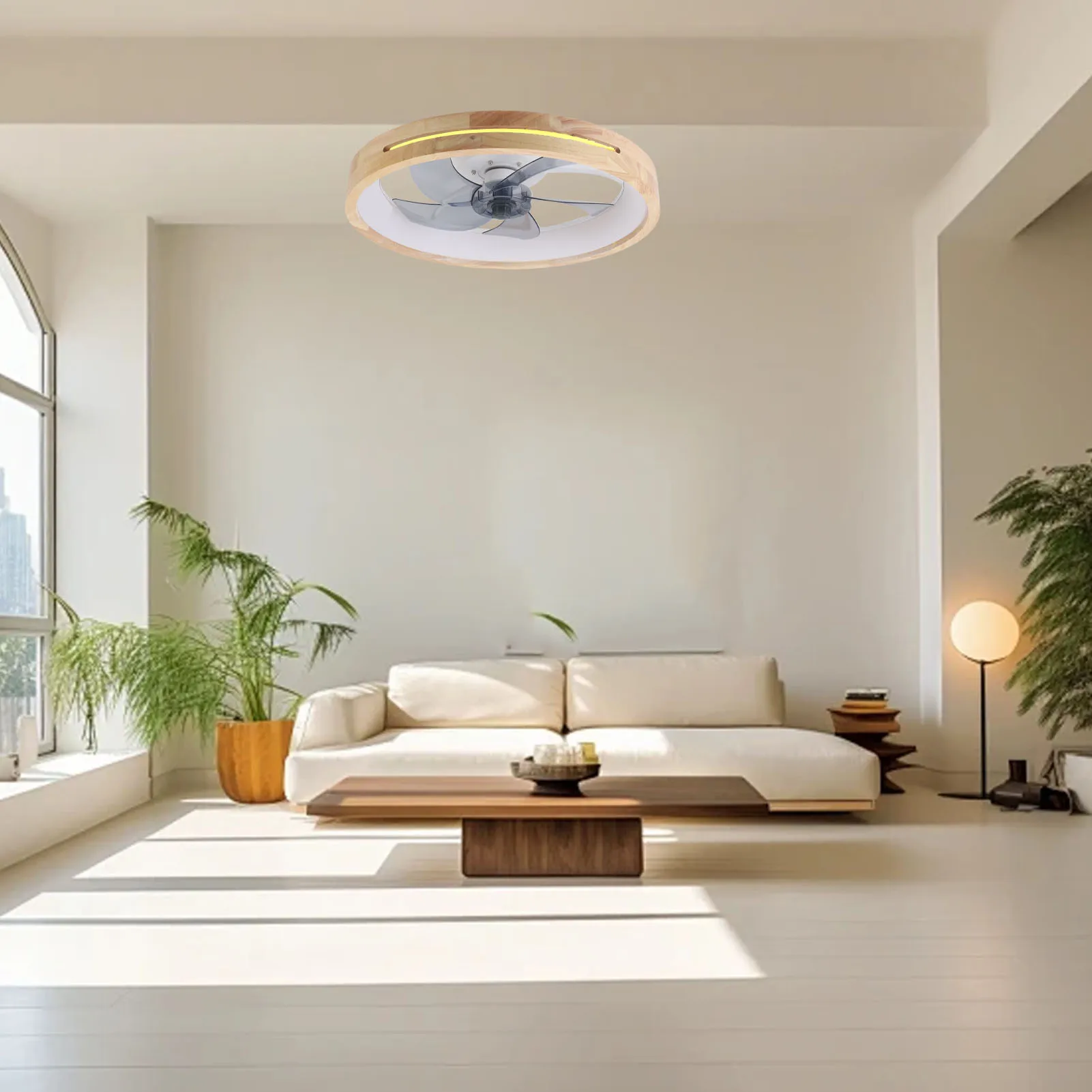 LED-Deckenventilator mit Licht, Fernbedienung, Timer, 6 Geschwindigkeiten, stufenloses Dimmen, Unterputzventilator, Licht für Wohnzimmer, Schlafzimmer, LED-Deckenventilator