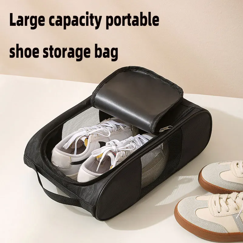 Leichte Tragbare Oxford-Stoff Schuhtasche Atmungsaktive Staubdichte Handtasche für Golf Fußball Tennis Schuhe Aufbewahrungsorganizer – Detail 1
